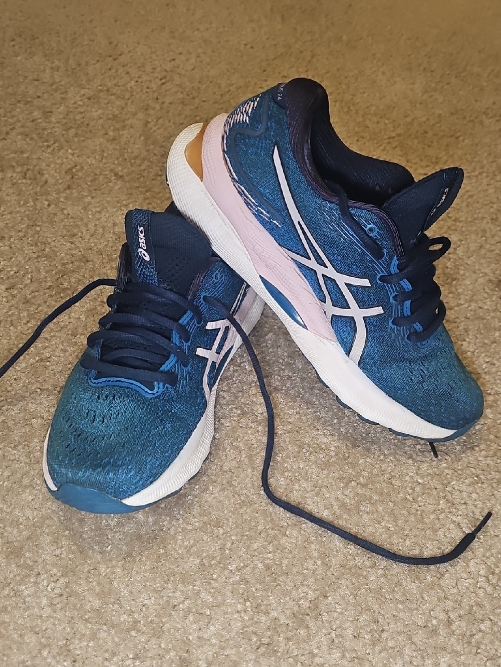 ASICS Navy and White Women's Running Shoe D14